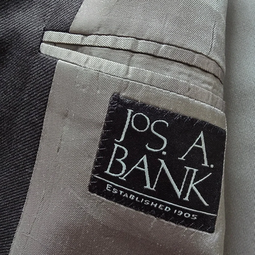 Jos. A. Bank Mens 48R Blazer Wool Silk Ramie Charcoal Gray Sport Coat‎ 10076N
